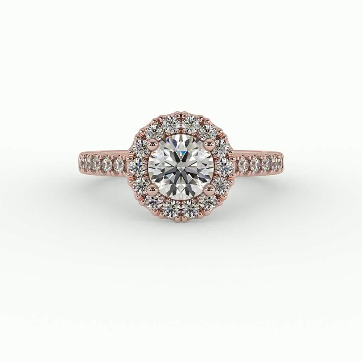 360 degree view of Myla Halo Engagement Ring