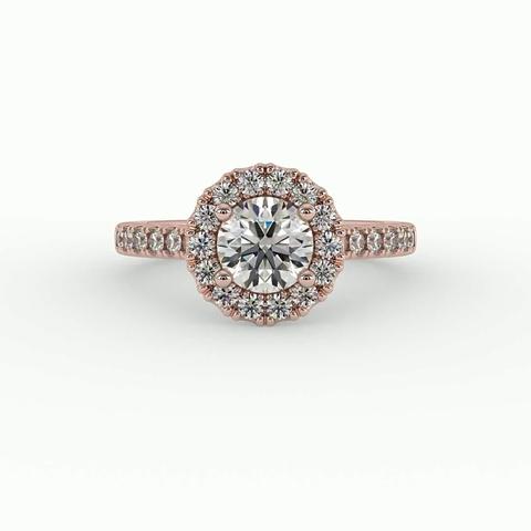 360 degree view of Myla Halo Engagement Ring