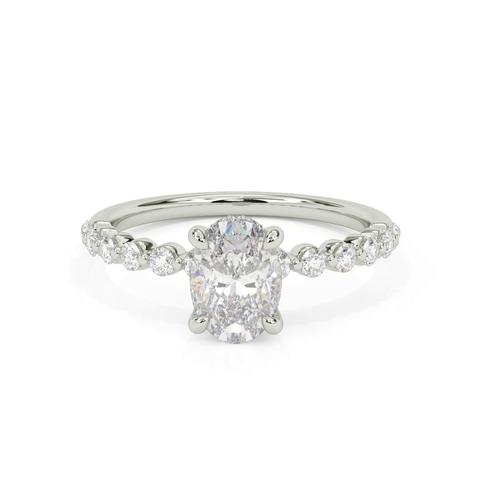 Bliss Shared Prong Diamond Engagement Ring - 14K White Gold