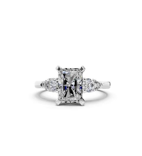 360 degree view of Madison Three-Stone Lab Pear Engagement Ring