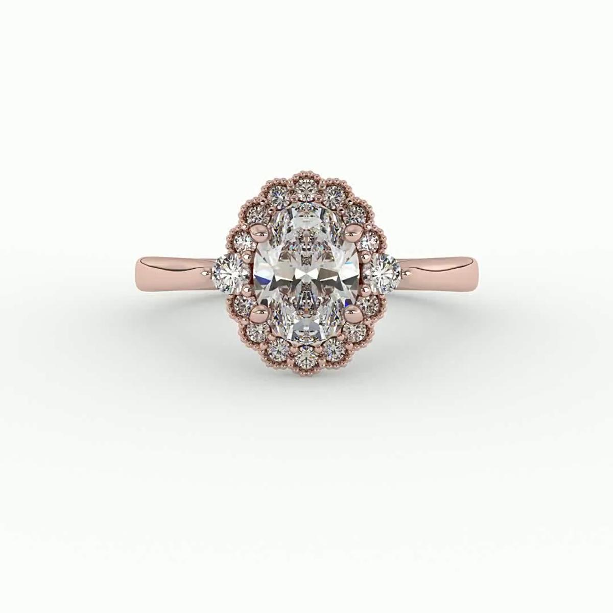 360 degree view of Blair Halo Engagement Ring