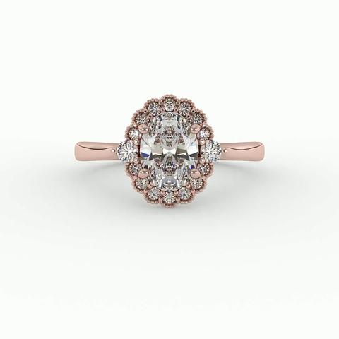 360 degree view of Blair Halo Engagement Ring