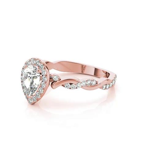360 degree view of Paris Halo Engagement Ring