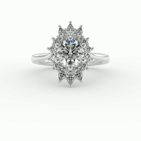 360 degree view of Talia Celestial Halo Engagement Ring