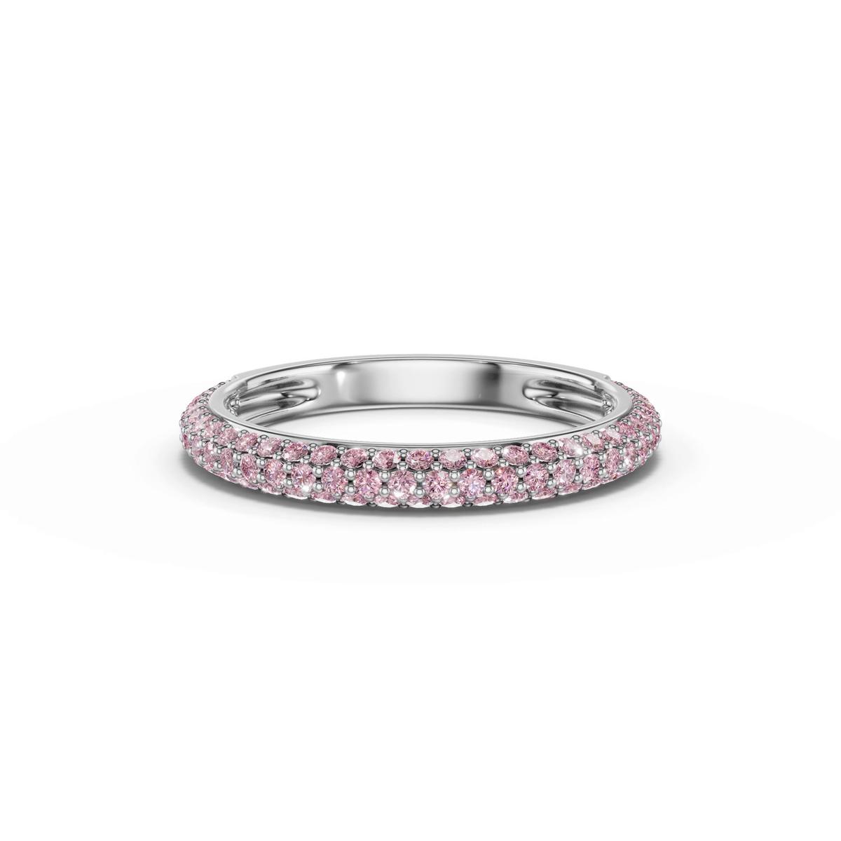 360 degree view of Selora Fancy Pink Lab Diamond Rolled Pavé Band
