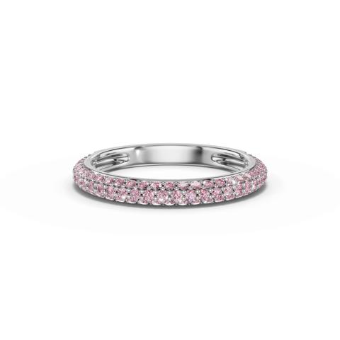 360 degree view of Selora Fancy Pink Lab Diamond Rolled Pavé Band
