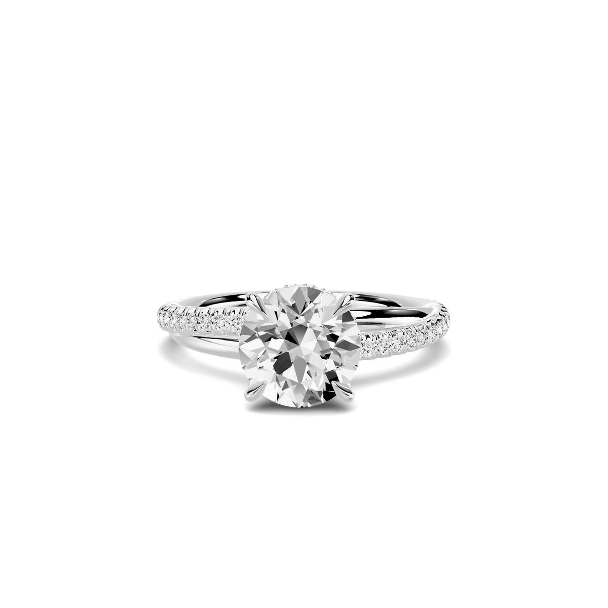 360 degree view of Avalon Pavé Crossover Engagement Ring