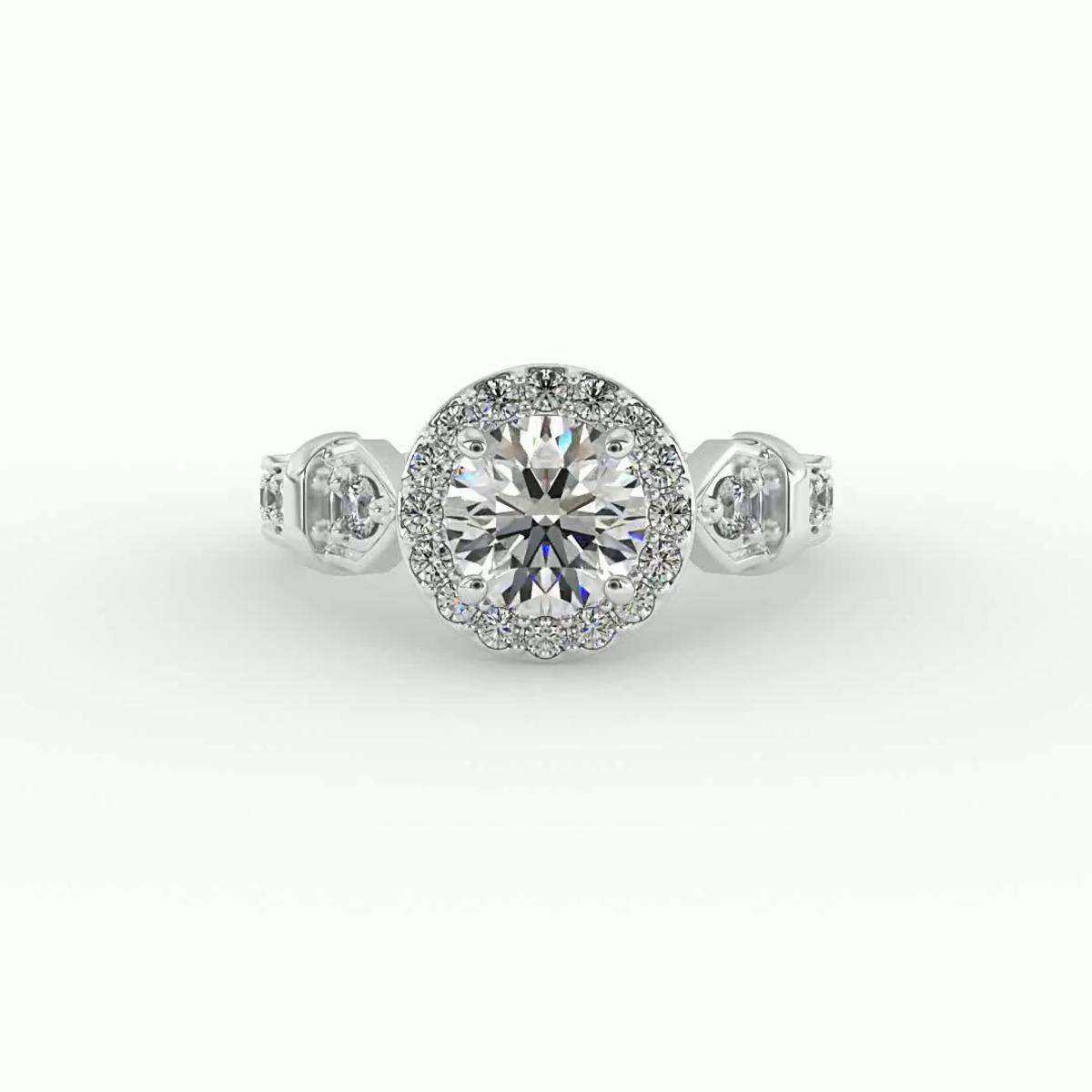 360 degree view of Brynn Halo Engagement Ring