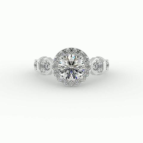 360 degree view of Brynn Halo Engagement Ring