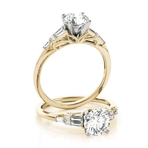 360 degree view of Maddie Baguette And Round Diamond Engagement Ring