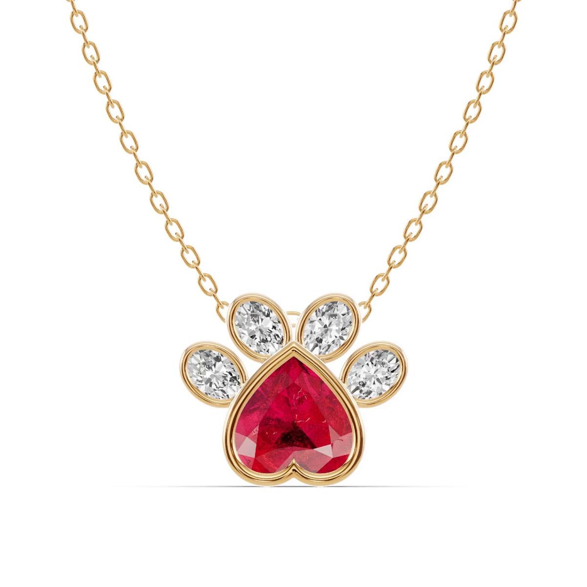 360 degree view of Bella Paw Ruby & Diamond Necklace