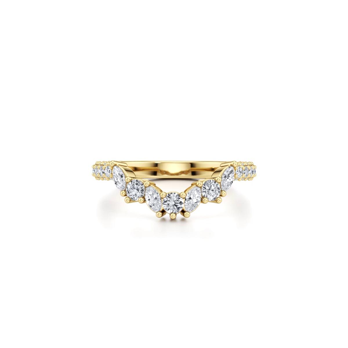 360 degree view of Tavia Mixed-Shape Wrapped Pavé Lab Diamond Curved Band