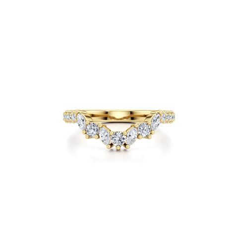 360 degree view of Tavia Mixed-Shape Wrapped Pavé Lab Diamond Curved Band