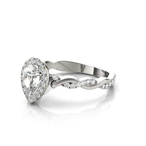360 degree view of Paris Halo Engagement Ring