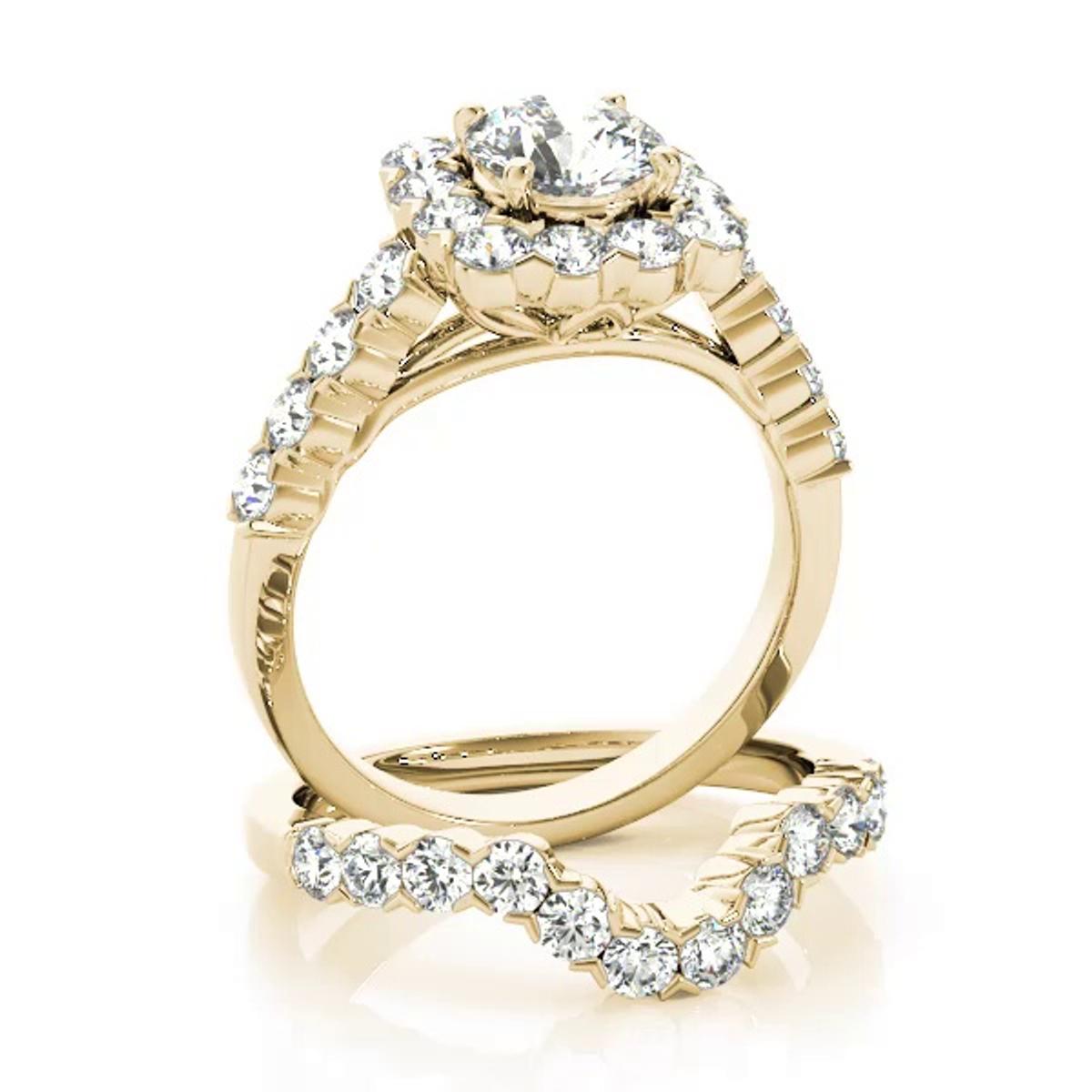 360 degree view of Alena Halo Engagement Ring
