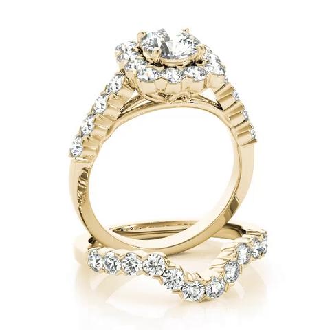 360 degree view of Alena Halo Engagement Ring