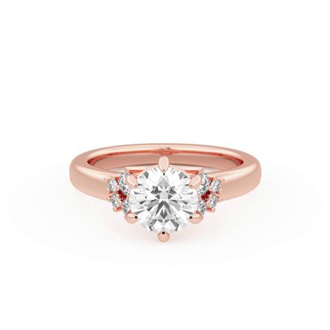 360 degree view of Kume Six-Prong Diamond Cluster Engagement Ring