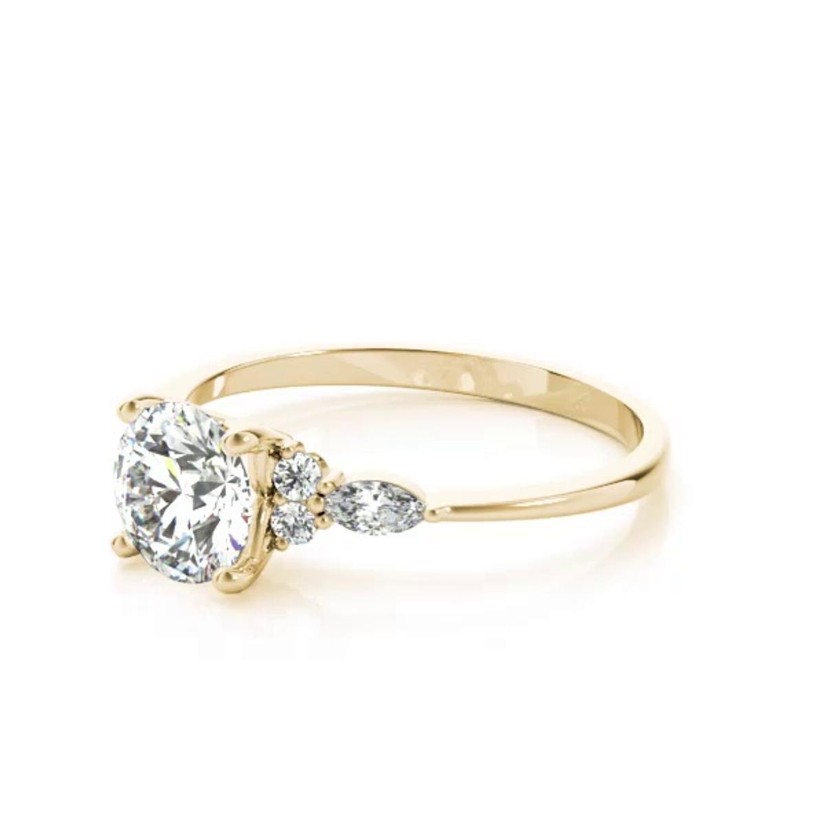 360 degree view of Paisley Marquise And Round Diamond Engagement Ring