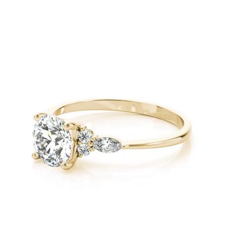 360 degree view of Paisley Marquise And Round Diamond Engagement Ring
