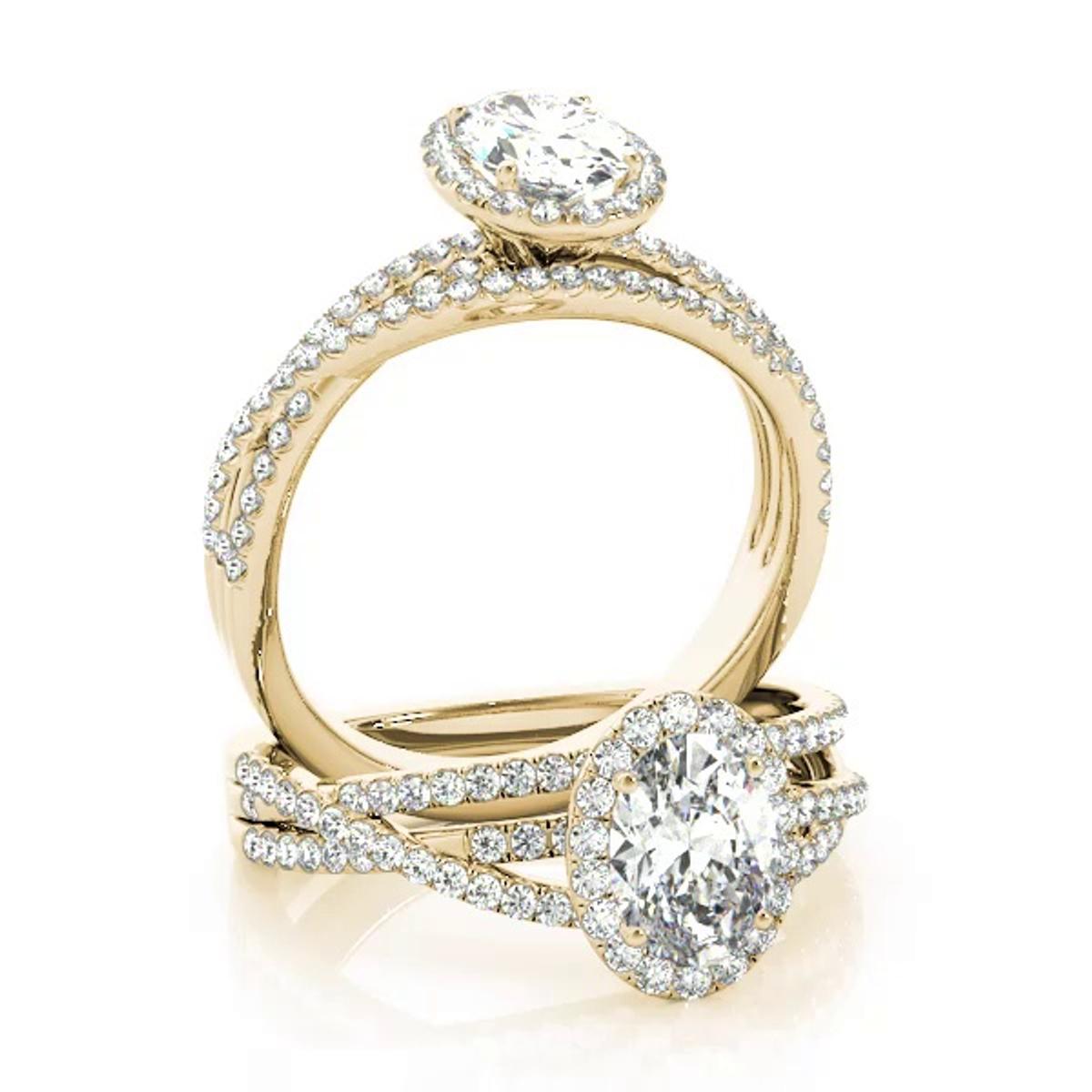 360 degree view of Gwyneth Halo Engagement Ring