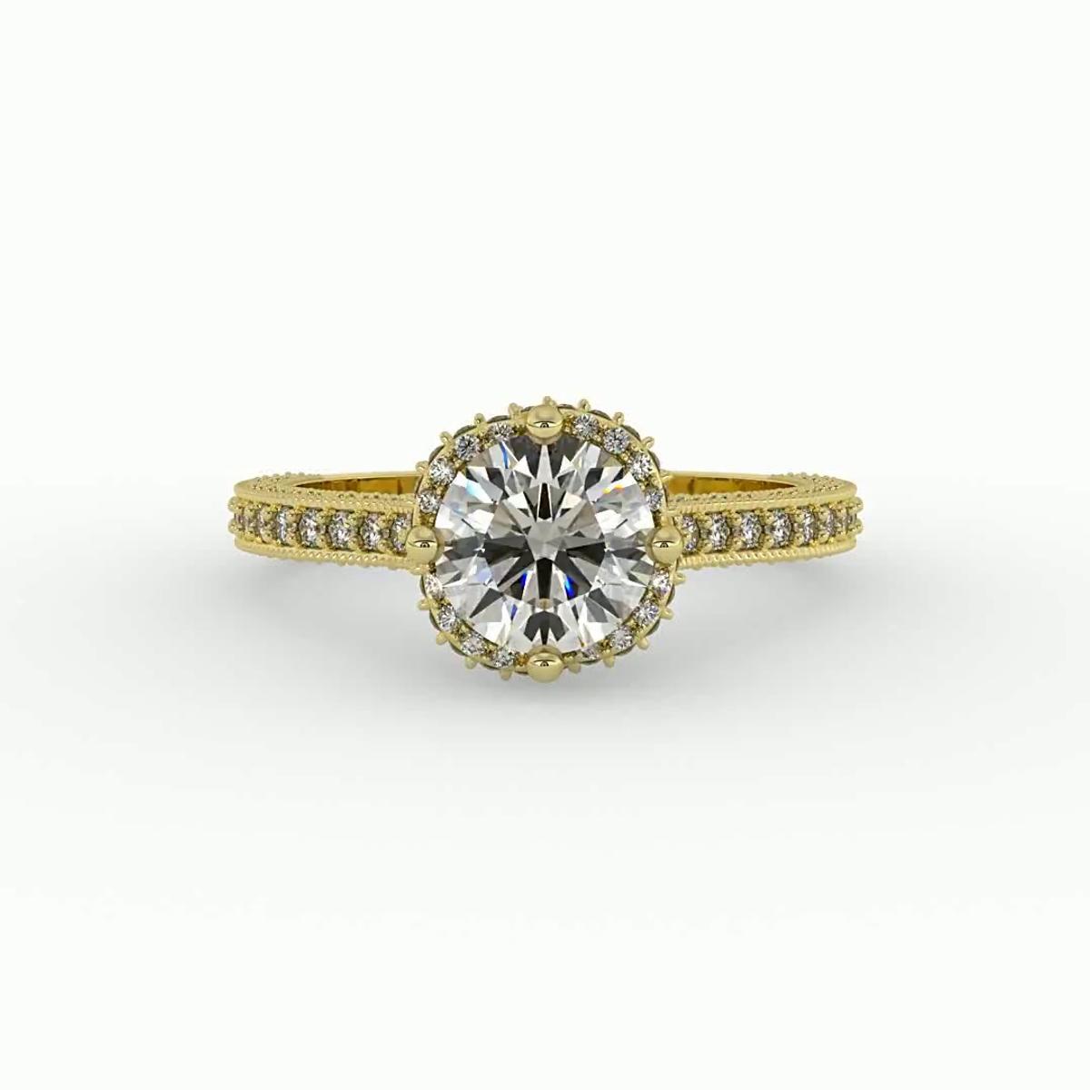 360 degree view of Tessa Halo Engagement Ring