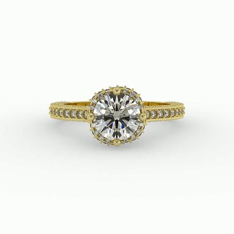 360 degree view of Tessa Halo Engagement Ring