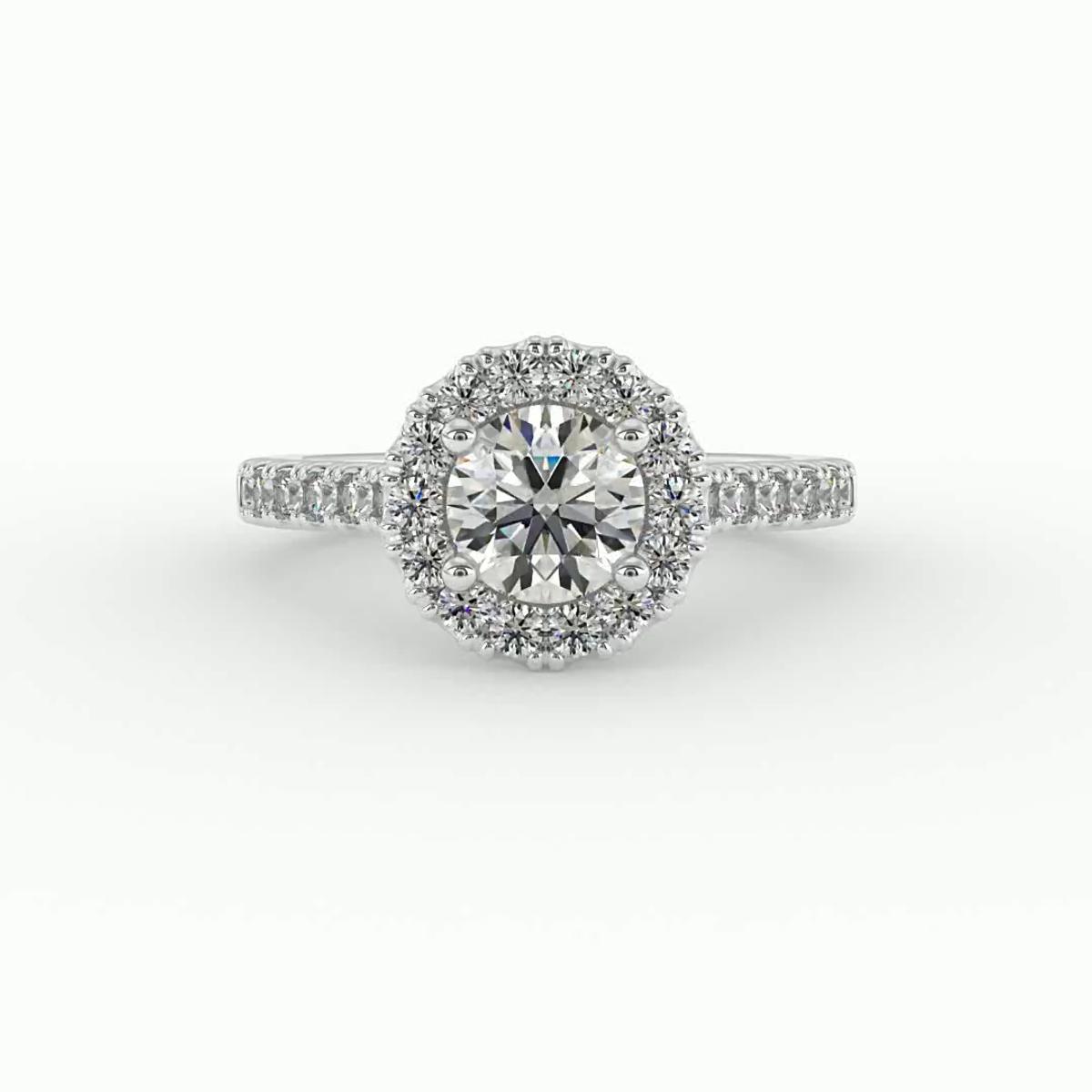 360 degree view of Myla Halo Engagement Ring