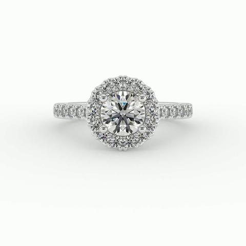 360 degree view of Myla Halo Engagement Ring