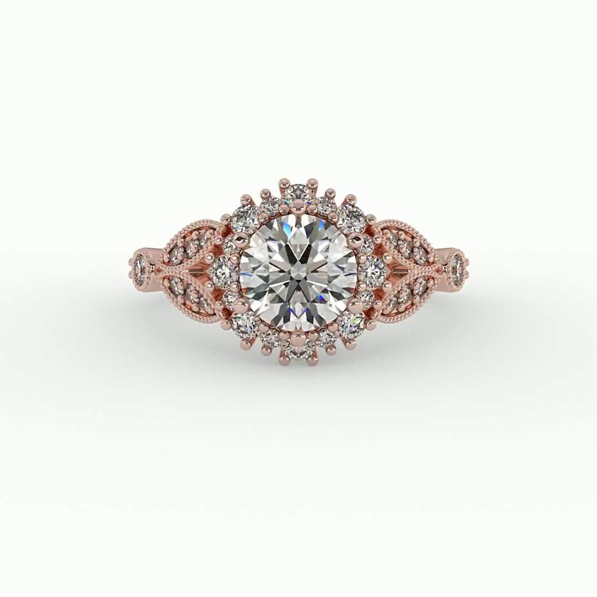 360 degree view of Gracelynn Halo Engagement Ring