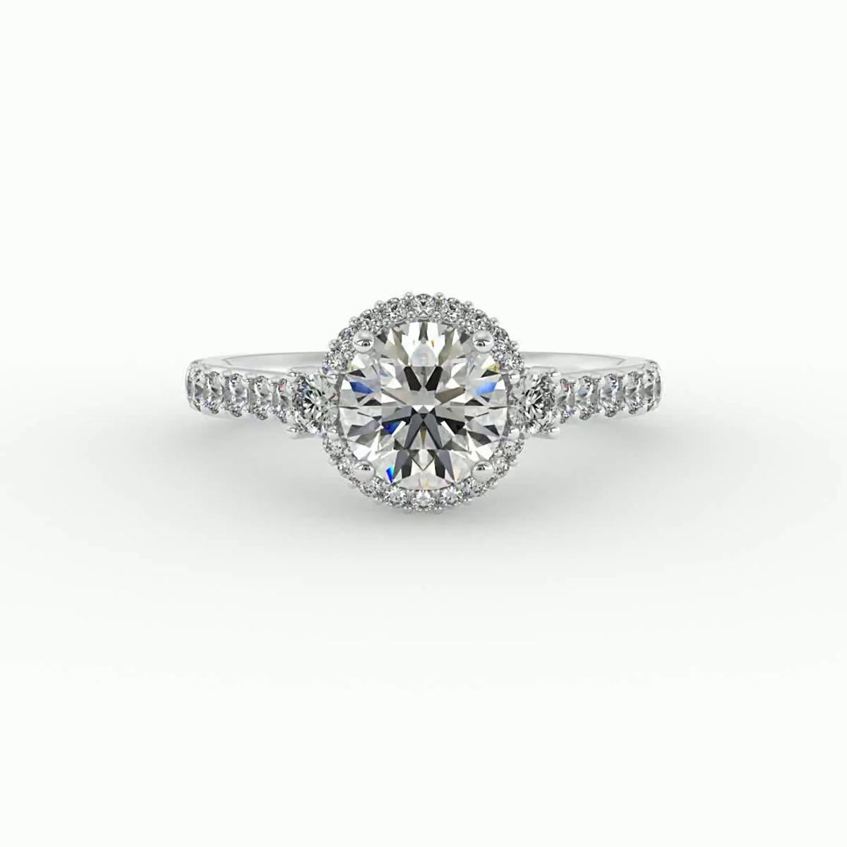 360 degree view of Annie Halo Engagement Ring