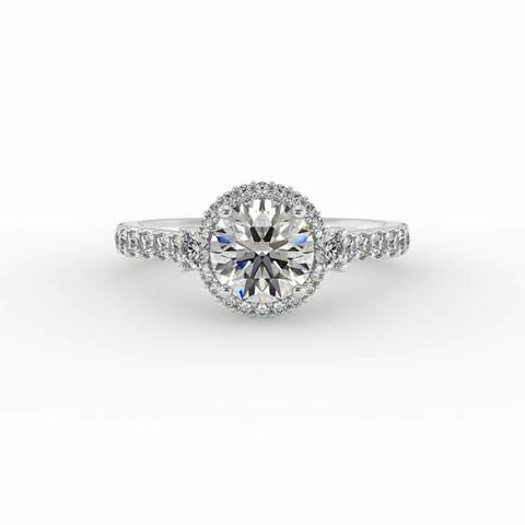360 degree view of Annie Halo Engagement Ring