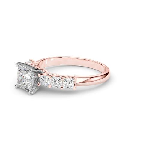 360 degree view of Evelynn Shared Prong Princess Cut Diamond Engagement Ring