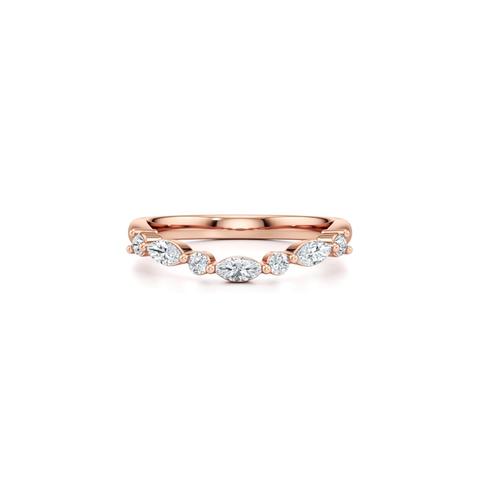 360 degree view of Neria Mixed-Shape Lab Diamond Curved Band
