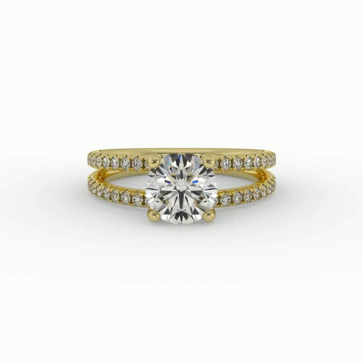 360 degree view of Naomi Split Shank Pave Engagement Ring