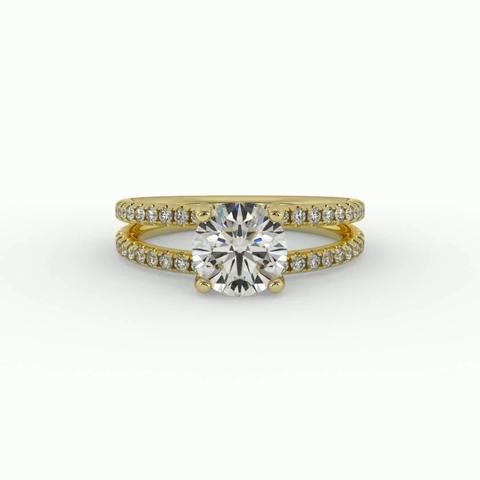 360 degree view of Naomi Split Shank Pave Engagement Ring