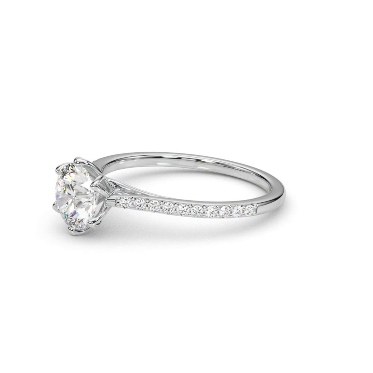 360 degree view of Tulip Pavé Diamond Engagement Ring