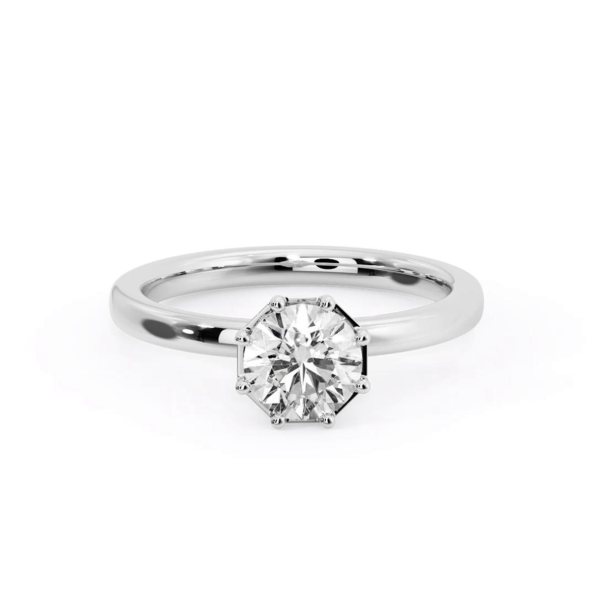 360 degree view of Ariya 8 Prong Hidden Halo Engagement Ring