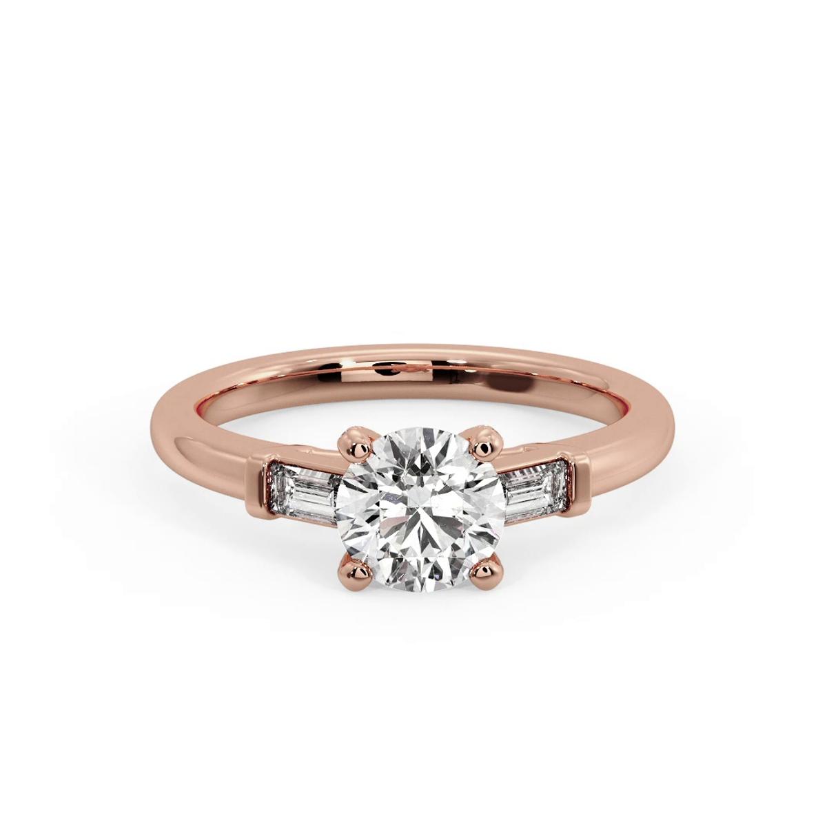 360 degree view of Anne Three-Stone Baguette Engagement Ring