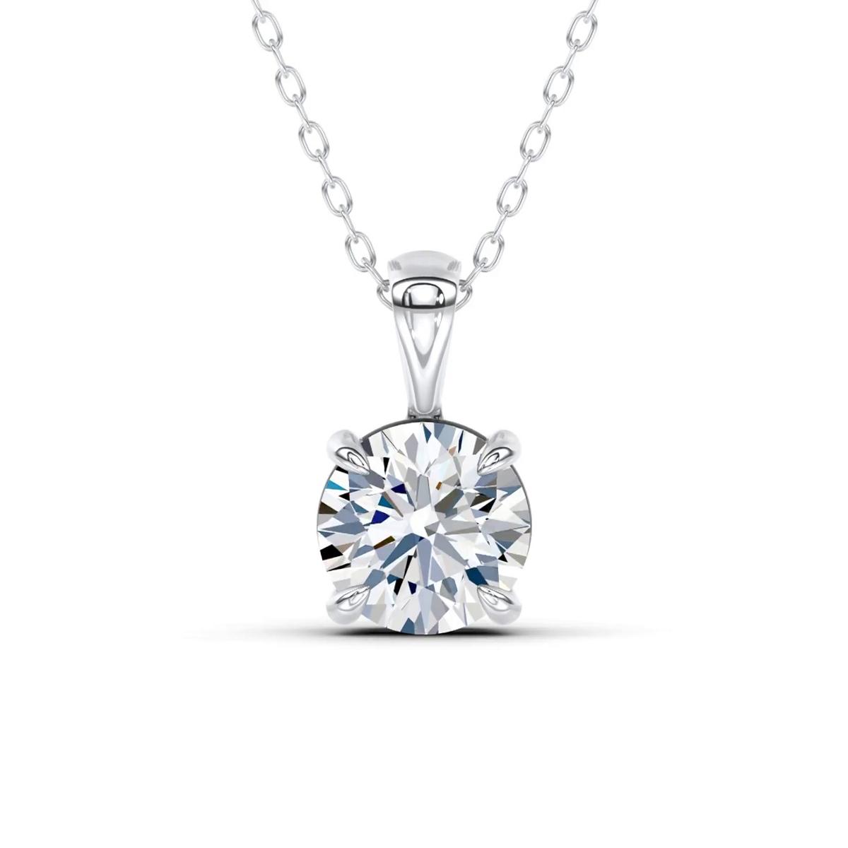 360 degree view of Midnight Halo Round Lab Pendant (2 ct. tw.) by Christian Siriano