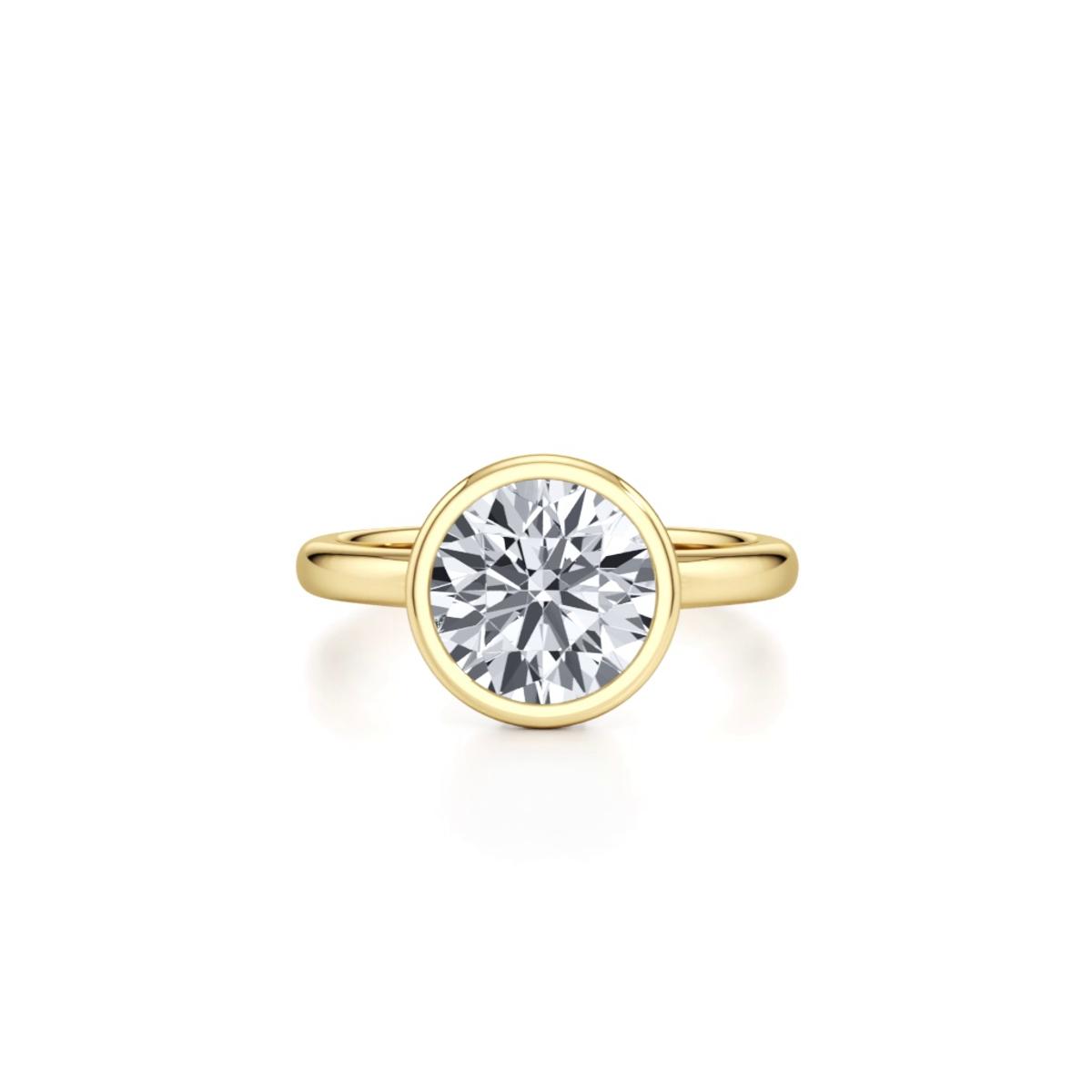 360 degree view of Lucera Bezel Hidden Halo Lab Diamond Engagement Ring
