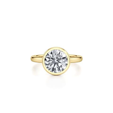 360 degree view of Lucera Bezel Hidden Halo Lab Diamond Engagement Ring