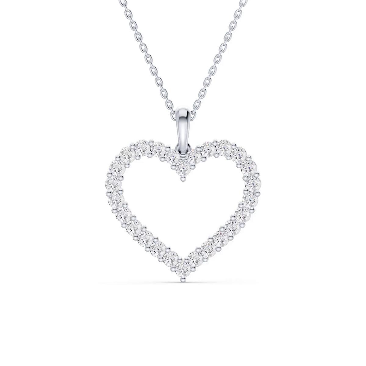 360 degree view of Pavé Lab Diamond Heart Pendant (1.00 ct. tw.)