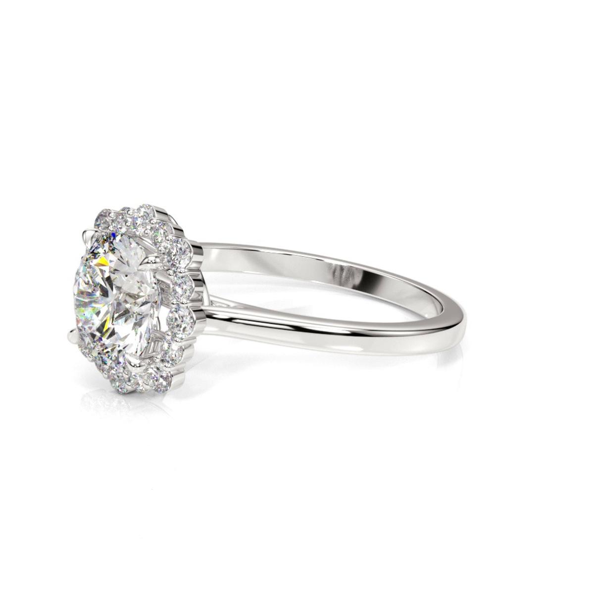 360 degree view of Lydia Halo Engagement Ring