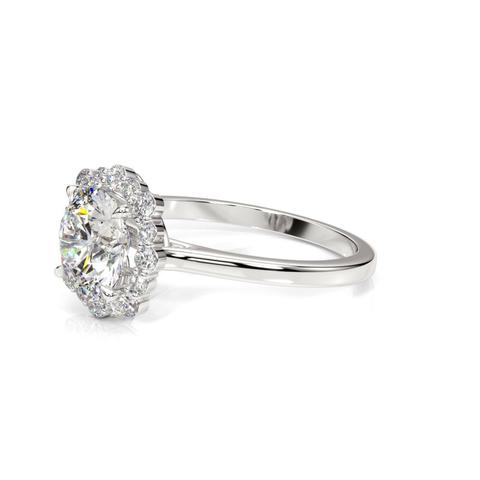 360 degree view of Lydia Halo Engagement Ring