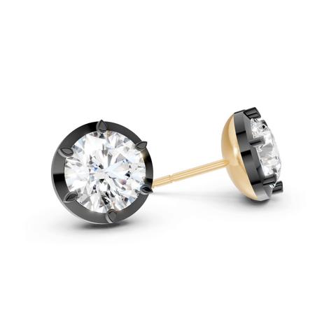 360 degree view of Black Bezel Lab Diamond Stud Earrings (2 ct. tw.)