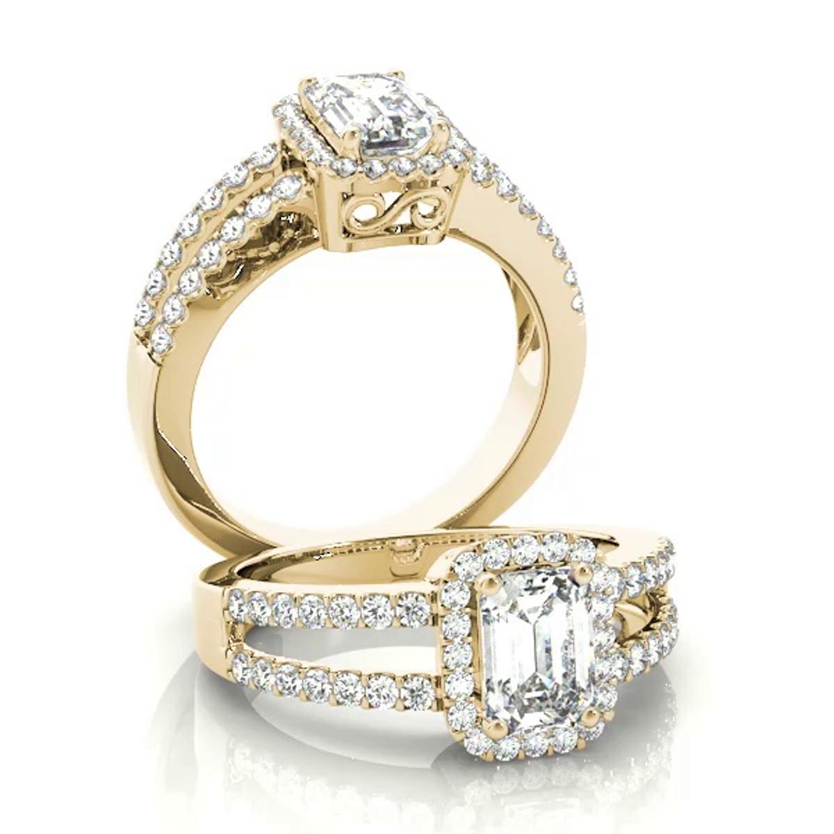 360 degree view of Kiti Halo Engagement Ring