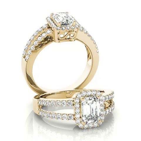 360 degree view of Kiti Halo Engagement Ring