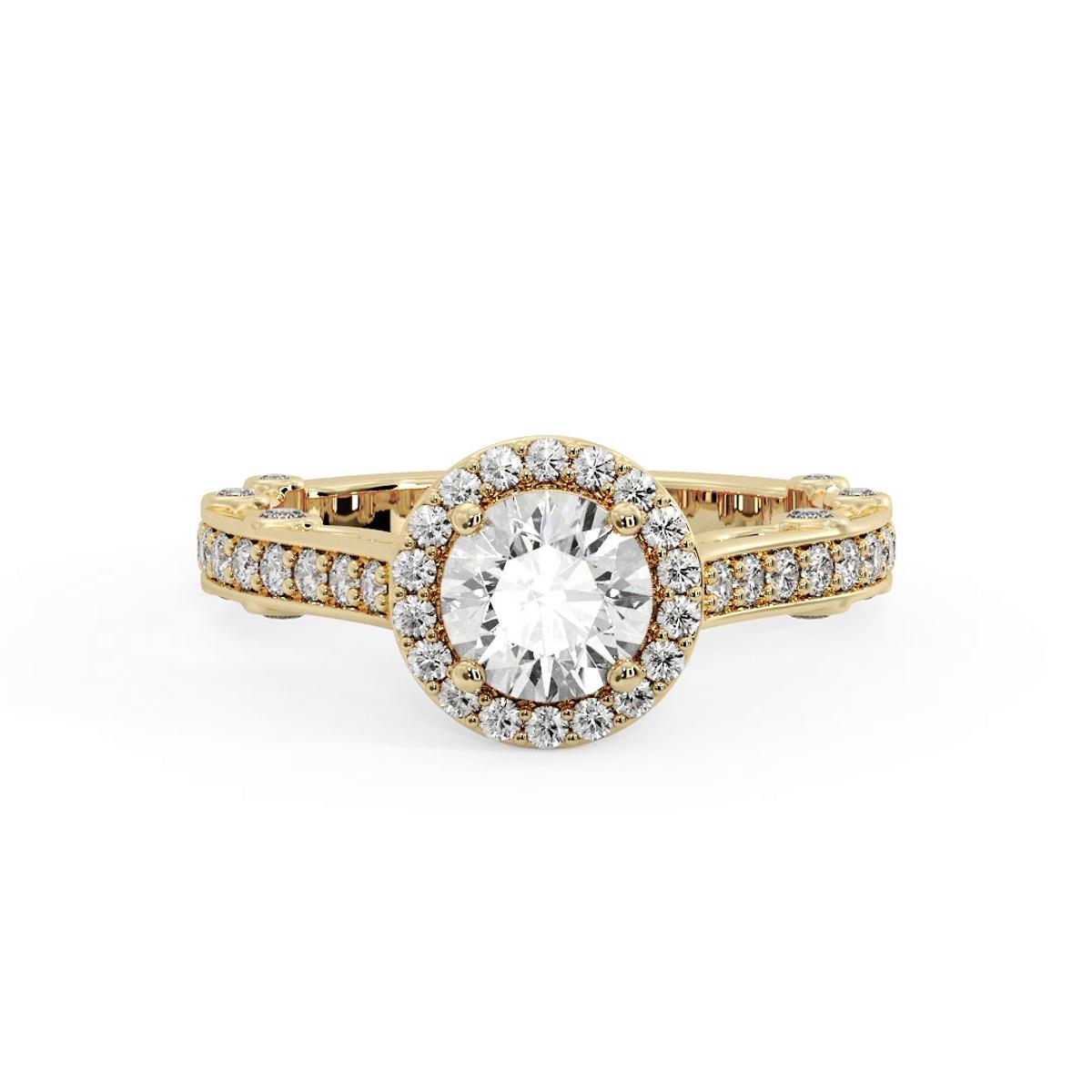 360 degree view of Amina Halo Engagement Ring