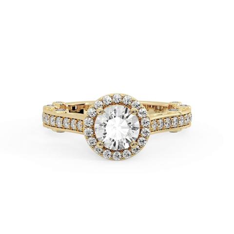 360 degree view of Amina Halo Engagement Ring