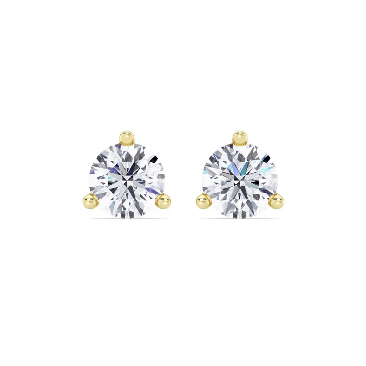 360 degree view of Three-Prong Martini Lab Diamond Screw-Back Earrings (3 ct. tw.)